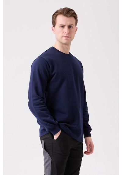 Galanthus Basic Sweatshirt - Uzun Kollu, Pamuklu, Rahat Kesim, Günlük Ve İş Kullanımı Lacivert