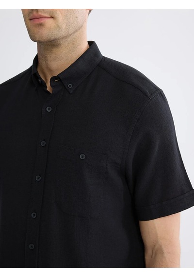 Lc Waikiki Siyah Regular Fit Poplin Erkek Gömlek