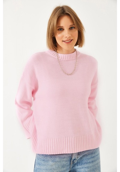 Shade Kadın Oversize Basic Triko Kazak 20247601 - Pembe