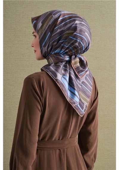 Armine Saf İpek Twill Eşarp 9616d 55 Kahve Somon