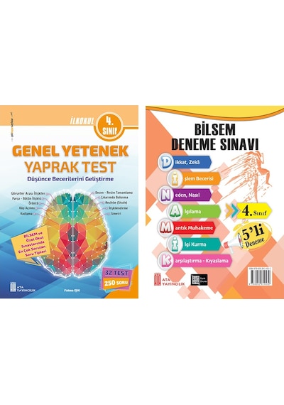 Ata 4. Sınıf Bilsem Sınavlarına Hazırlık Test + 5 Li Deneme Sınavı