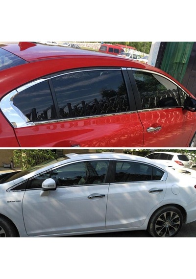 Honda Civic Fb7 Krom Cam Çerçevesi Set 2012-2015 12 Parça