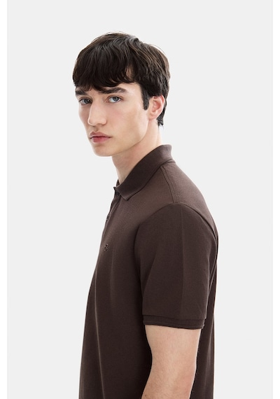 Backandbond Kahve Regular Fit Örme Polo Yaka Tişört