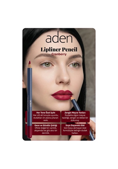 Aden Lipliner Pencil - Dudak Kalemi 47 Cranberry Vişne 0