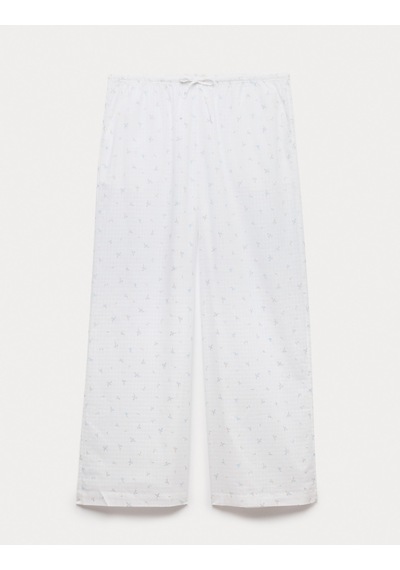 Marks & Spencer Saf Pamuklu Desenli Pijama Altı T37001842P Çok Renkli