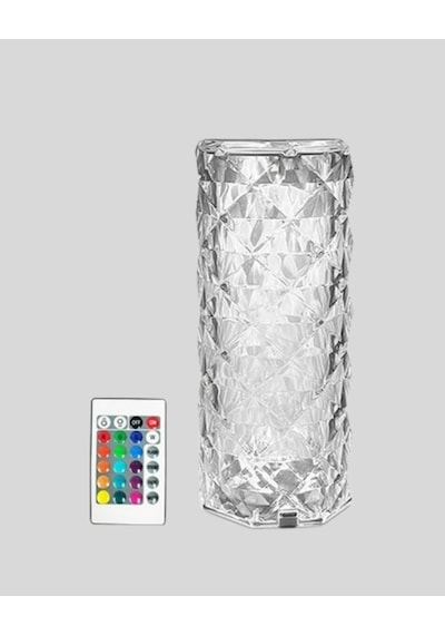 Kristal Rgb Led Masa Lambası - Renkli Kumandalı Işık Dekoratif Ve Enerji Tasarruflu