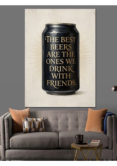 The Best Beers Siyah Kutu Dekoratif Kanvas - Mdf Ahşap Tablo