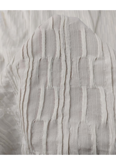 Ekru Krem Arası Renkte Bürümcüklü Jarse Kumaş 140x210cm-10823 Ekru