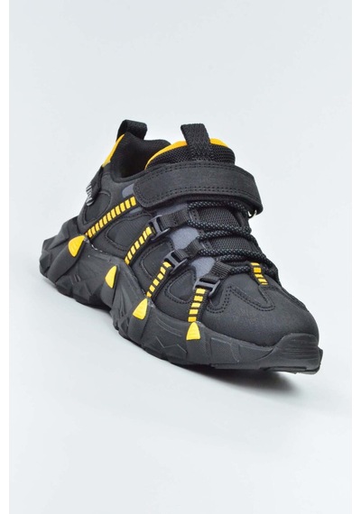 Pepino Kids Pepino Lastikli Cırtlı Filet Outdoor Çocuk Spor Ayakkabı Siyah-sarı