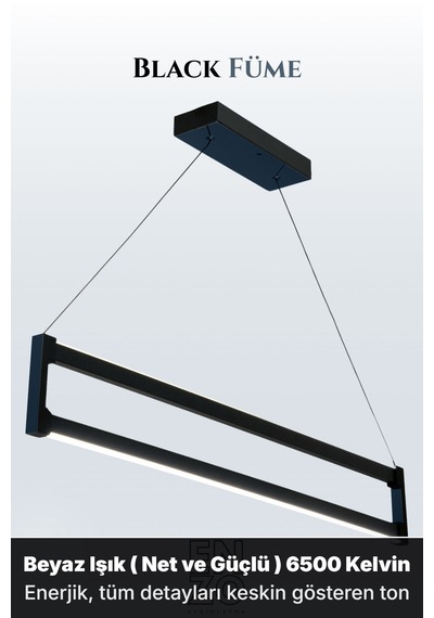 Orion Füme Lineer Led Sarkıt Avize Kumandalı Dim Edilebilir Yukarı & Aşağı Işık Beyaz Işık