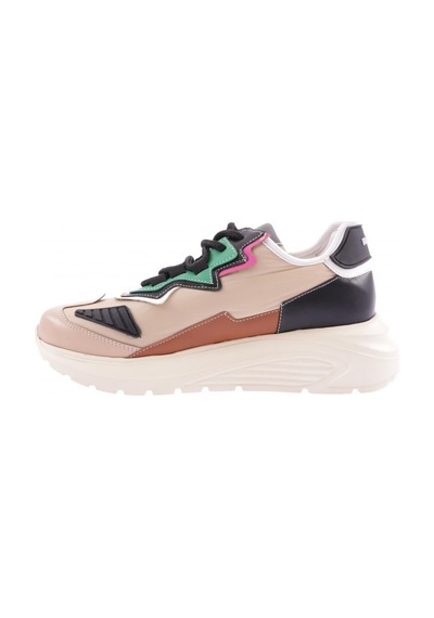 Dgn Es7005-22y Kadın Bağcıklı Kalın Taban Sneakers Ayakkabı ES705-2007-R8185 Siyah - Ten