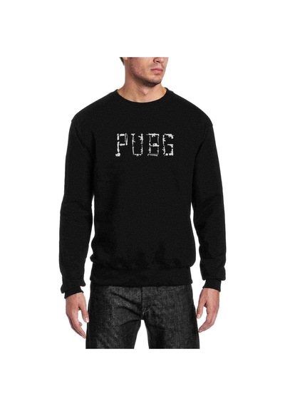 Pubg Baskılı Siyah Erkek Örme Sweatshirt (528626440)