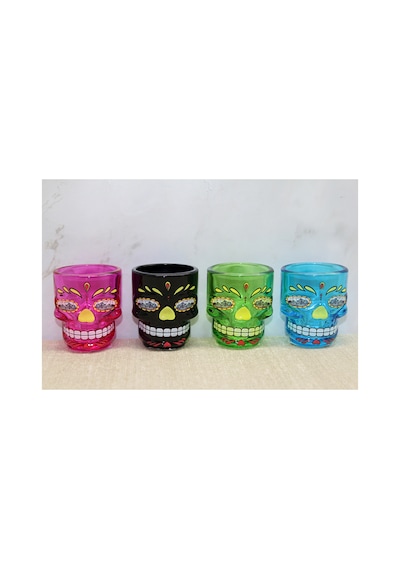4 Adet Cam Kurukafa Shot Bardak İstanbul Temalı Tasarım, Shot Glass, Viski Shot, 6x5 Cm, Dekoratif Bar Diğer