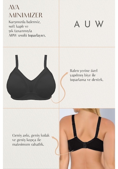 Auw Ava Mikro Balensiz Toparlayıcı Sütyen Easyshape Siyah