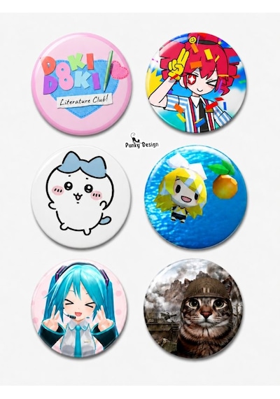 Trend-17 - 6'lı Anime Kawaii Rozet Seti Renkli Karakter Desenli Sevimli Broş Pin Çok Renkli
