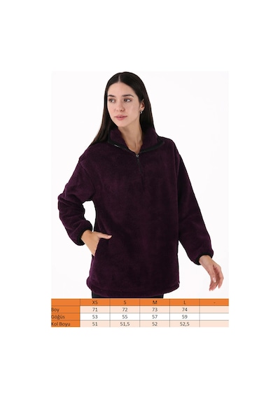 Scorp Cheer Casual Kadın Peluş Sweatshirt Mor Standart Çok Renkli