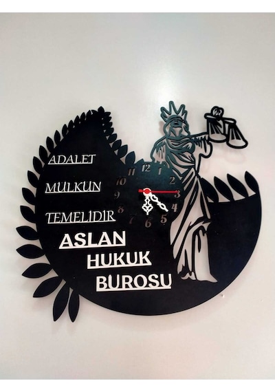 Adalet,avukat,hukuk Bürosu,adliye İçin Duvar Saati Kişiye Özel İsim Ve Bilgi Yazılı Gönderilecektir. Siyah