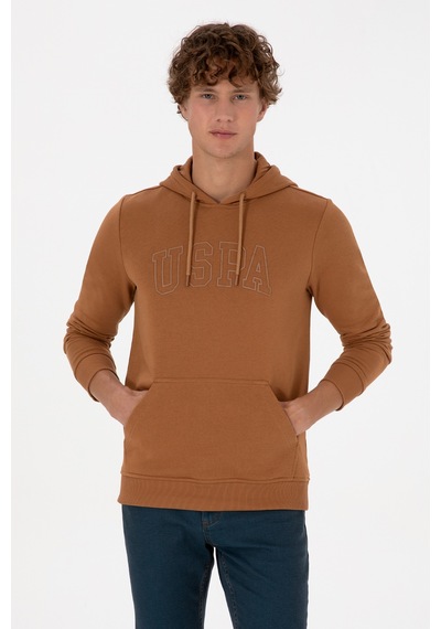U.S. Polo Assn. Erkek Regular Fit Kapüşonlu Camel Basic Sweatshirt 50315663-VR233