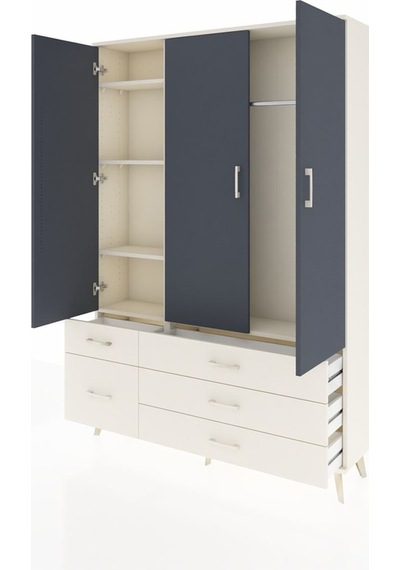 Arges Dolap 5 Raflı 5 Çekmeceli Tek Askılı 132x30x195 Aytaşı-antrasit/aytaşı Antrasıt/aytası Arges Dolap 5 Raflı 5 Çekmeceli Tek Askılı 132x30x195 Aytaşı-antrasit/aytaşı Antrasıt/aytası