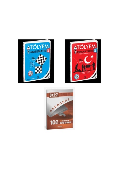 2027 Arı 8. Sınıf Atölyem Matematik Matemito + İnkılap Tarihi Ve Atatürkçülük T C Soru + Ankapade 3'lü Set