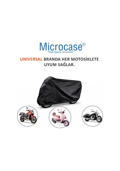 Microcase Universal Su Geçirmez Motosiklet Scooter Brandası Örtüsü Lastikli Taşıma Çantalı 185x70x100 Cm Al5493 Diğer