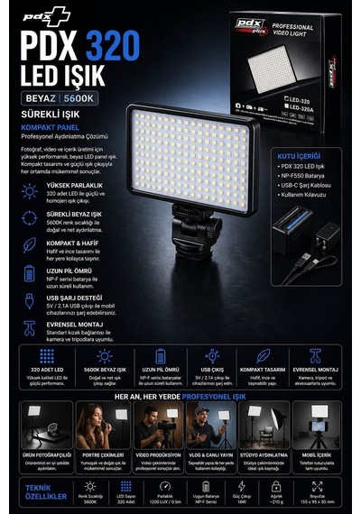 Pdx 320 Led Işık Beyaz Sürekli Işık