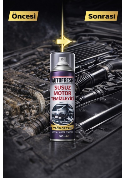 Susuz Motor Temizleyici Sprey 500 Ml Yağ & Gres Çözücü, Parlatıcı Etkili Motor Temizliği