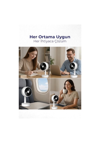 Şarjlı Masa Fanı, Portatif Fan, Masa Ve El Fan Taşınabilir Şarjlı Edilebilir Mini El Fan