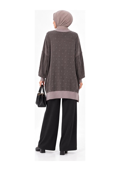 Nuss 3043 İpek Kupra Vegan Tunik Vizon