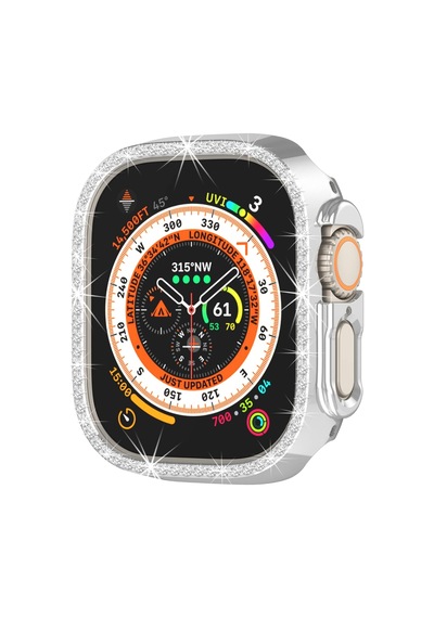 Watch Ultra Ultra 2 49mm Uyumlu Tek Sıra Parlak Taşlı Rubber Kasa Kapak