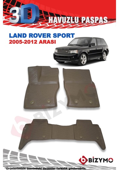 Land Rover Range Rover Sport 2005-2012 Bej 3D Havuzlu Paspas Takı