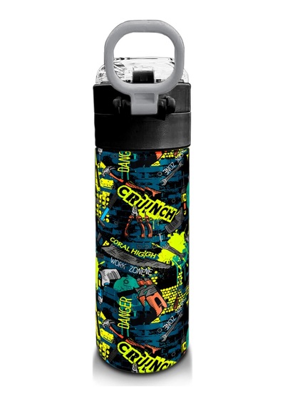 Coral High Kids Nefti Siyah Tamir Seti Desenli Pipetli Ve Direkt İçim Çelik Termos 500 Ml 31974 Siyah
