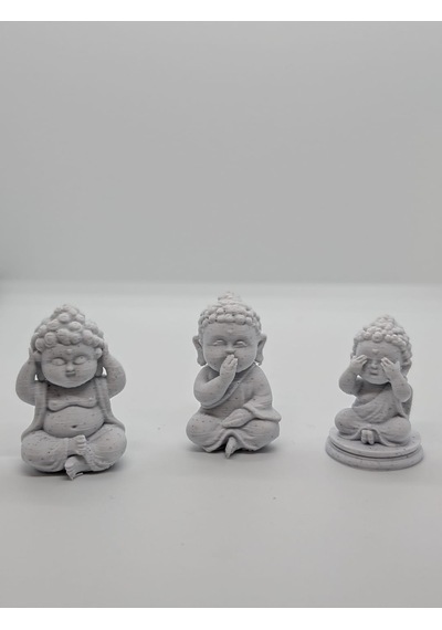 3 Lü Mini Buddha Heykeli Seti Meditasyon & Zen Dekoratif Obje
