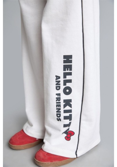 Defacto Hello Kitty Lisanslı And Friends Wıde Leg Ecru Eşofman Altı Kız Çocuk I1690a826auer105 Ekru-er105