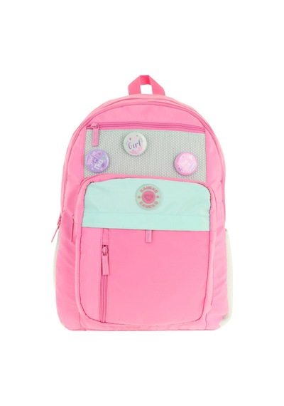 Kauko Holiday Kız Çocuk Altı Bölmeli Rozetli Okul Sırt Çantası - Pembe - K1828 Pembe