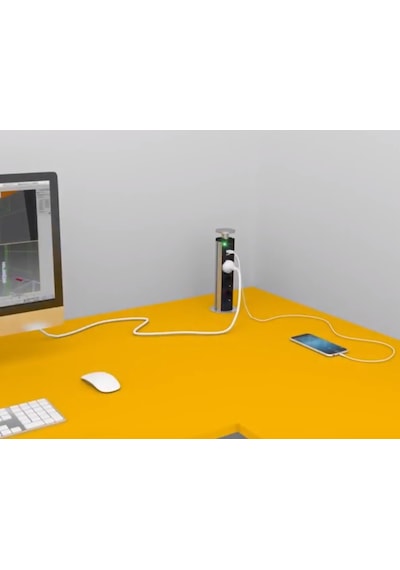 Masa Üstü Priz Bas Aç Tezgah Dolap Gizli Priz 2 Usb 2 220V Pop Up