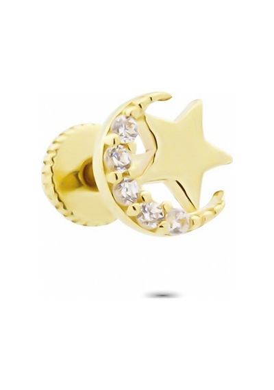 Glorria Altın Ay Yıldız Helix Piercing (540178310)