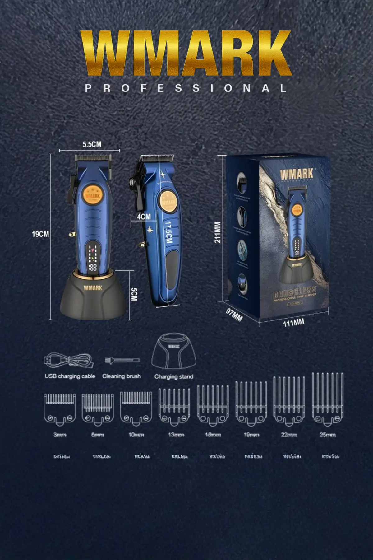 Wmark Ng-8060 Şarjlı Hair Clipper 5 Kademe Ayarlanabilir Kesim Uzunluğu 3 - 4 Saat