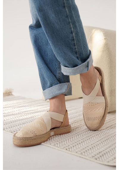 Roof Atelier Rosa Bej Triko Espadril Ayakkabı Ayakkabı Bej