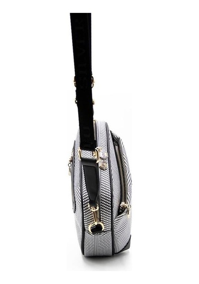 Silver & Polo Silver Polo Siyah Beyaz - Siyah Hasır Kadın Çapraz Çanta Sp1094