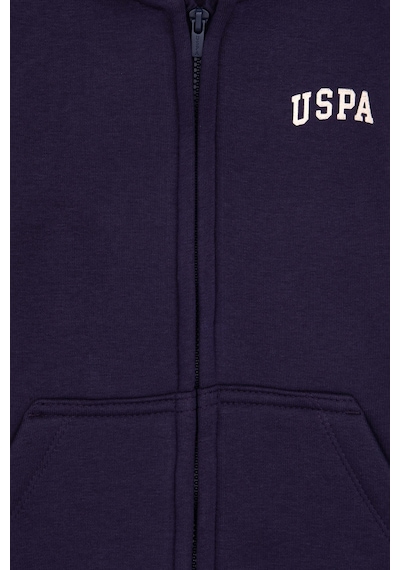 U.S. Polo Assn. Erkek Çocuk Mürdüm Fermuarlı Kapüşonlu Sweatshirt 50313852-VR074