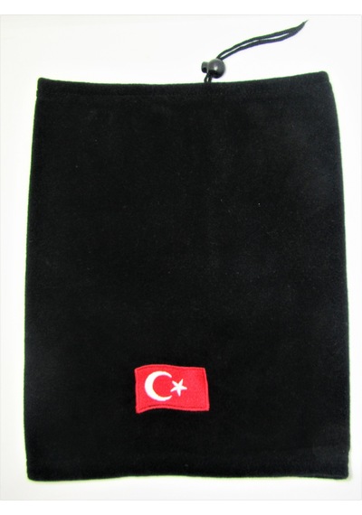 Salarticaret Polar Boyunluk Bere Türk Bayrak Baskılı Siyah