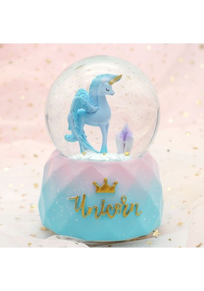 Unicorn Temalı Orta Boy Işıklı Müzikli Kar Küresi
