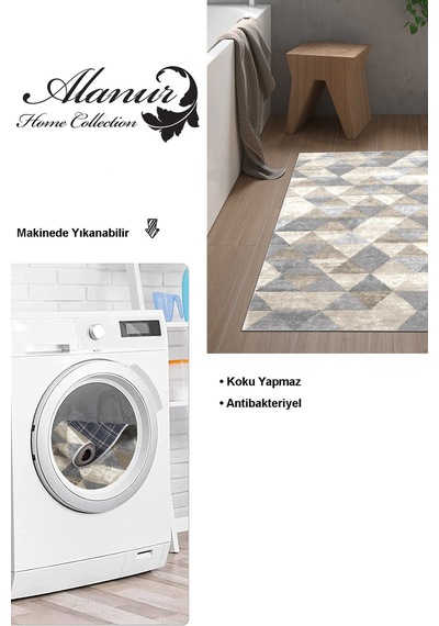 Dekoreko Kaymaz Taban Djt Banyo Halısı Star Pamuk Iskandinav 661m Bej
