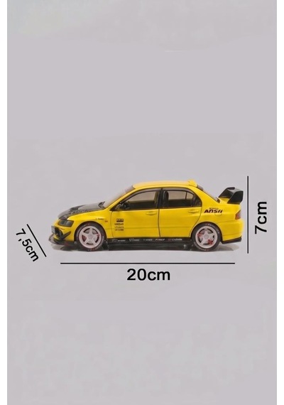 Hobiez World 1:24 Lisanslı Metal Mitsubishi Lancer Evolution Ix Kapısı Kaputu Ve Bagajı Açılan Model Araba Sarı