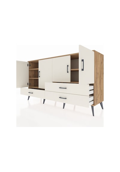 Hyperion Konsol 5 Raflı 3 Çekmeceli 4 Kapaklı 176x44x99 Çam-aytaş Çam-aytaşı