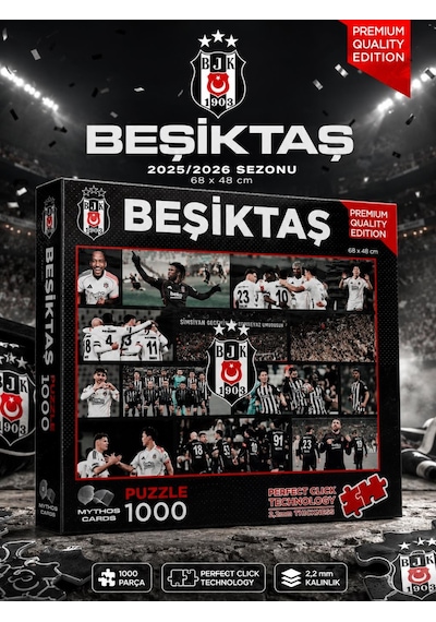Mythos 1000 Parça Puzzle Beşiktaş 2025/2026 Sezonu 68 X 48 Cm Resmi Lisanslı