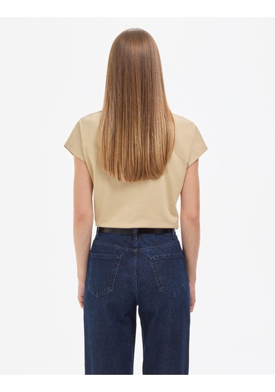 Pierre Cardin Kadın Bej Tişört Basic 50325454-vr011