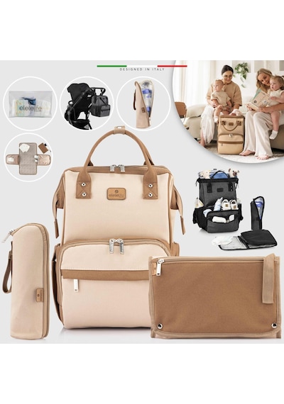 Elelelife Venice 3 in1 Anne Bebek Bakım Çantası - Bej