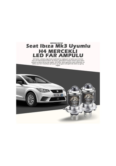 Seat Ibıza Mk3 Uyumlu Mercek Led Xenon Uzun - Kısa Çift Renk Şimşek Etkili